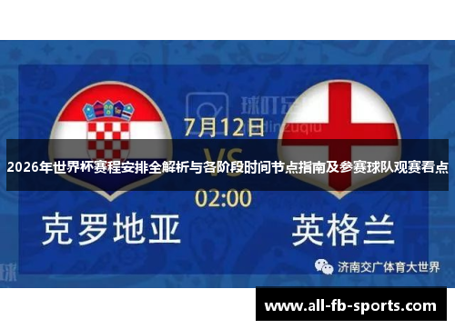 2026年世界杯赛程安排全解析与各阶段时间节点指南及参赛球队观赛看点